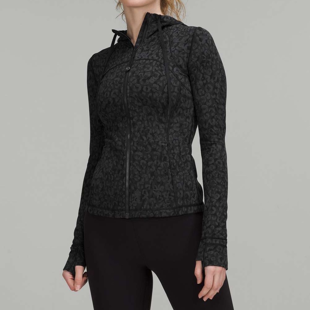 Lululemon Hooded Define Jacket Black Camo Sz 6